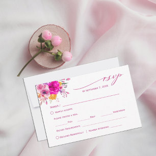Farbenfrohe Wildblume RSVP Karte