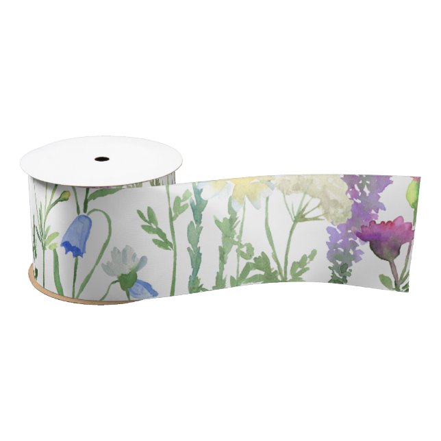 Farbenfrohe Wildblume Satinband (Spule)