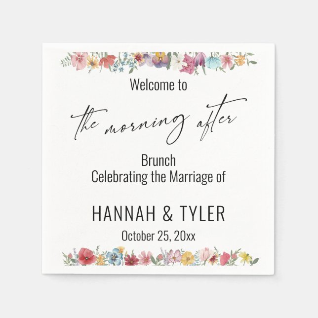 Farbenfrohe Wildblume Serviette (Vorderseite)