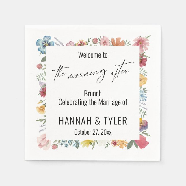 Farbenfrohe Wildblume Serviette (Vorderseite)