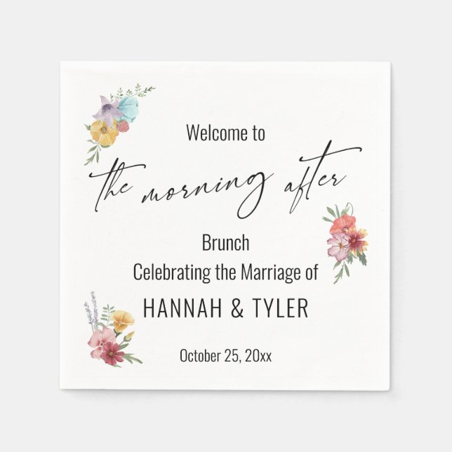 Farbenfrohe Wildblume Serviette (Vorderseite)