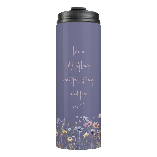 Farbenfrohe Wildblume Thermosbecher (Vorderseite)