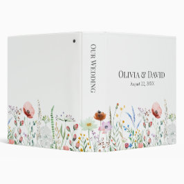 Farbenfrohe Wildblume Wiesen Hochzeitsplaner 3,8 Cm Ordner