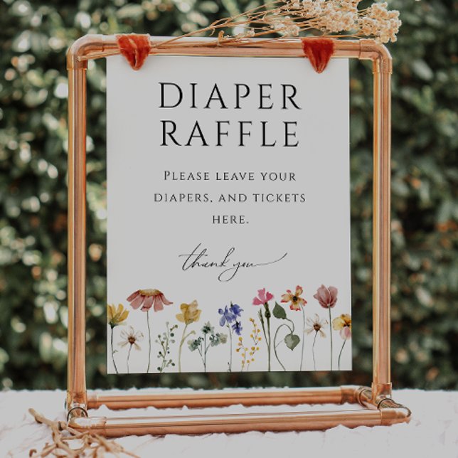 Farbenfrohe Wildblume Windeln Raffle Babydusche Ze Poster (Von Creator hochgeladen)