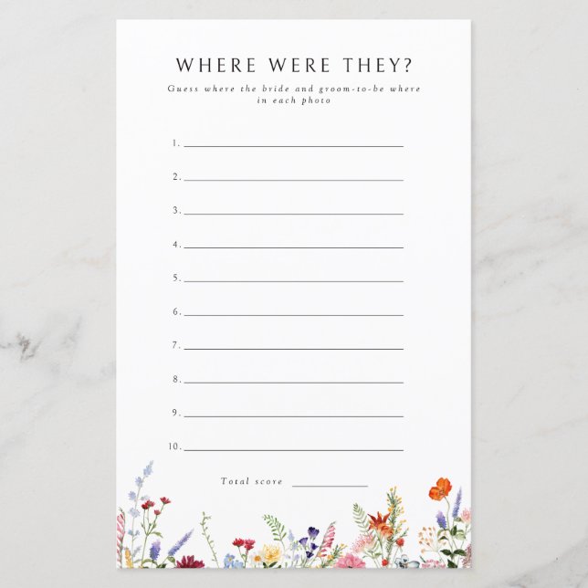 Farbenfrohe Wildblume, wo sie spielen (Vorderseite)