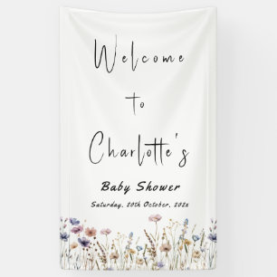 Farbenfrohe Wildblumen Boho-Baby-Party Banner