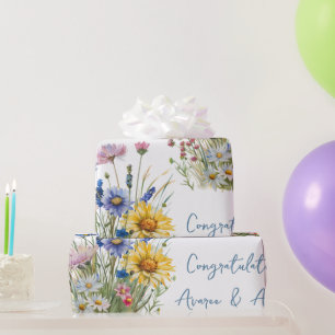 Farbenfrohe Wildblumen Hochzeit/Dusche Geschenkpapier