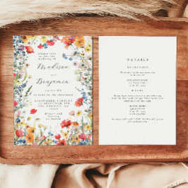 Farbenfrohe Wildblumen-Hochzeit in einem Einladung