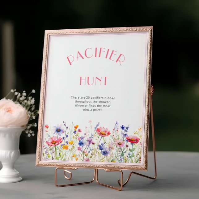 Farbenfrohe Wildblumen Schnuller Jagd Kinderdusche Poster (Von Creator hochgeladen)