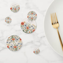 Farbenfrohe Wildblumen Tischkonfetti