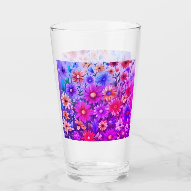 Farbenfrohe wilde Blume #46 Glas (Vorderseite)