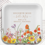 Farbenfrohe Wilde Blume Auf Wiedersehen Miss Braut Pappteller<br><div class="desc">Farbenfrohe Wild Blume Country Wedding Goodbye Miss Brautparty Paper Party Teller bietet hübsche Blume in Orange, Gelb, lila und Rosa auf einem weißen Hintergrund mit Ihren benutzerdefinierten Informationen. Ideal für Ihr besonderes Hens Party, Junggeselinnen-Abschied, Brautparty, Pamper Party, Bachelorette Weekend und Hochzeitsfeiern mit modernen botanischen Blume und eleganter Schriftzeichen. Personalisieren Sie...</div>