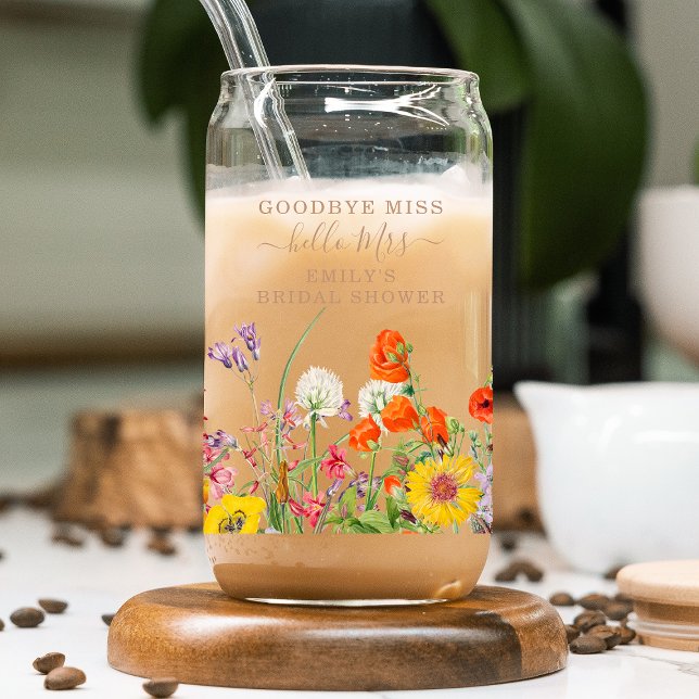 Farbenfrohe Wilde Blume Country Floral Auf Wieders Dosenglas (Von Creator hochgeladen)