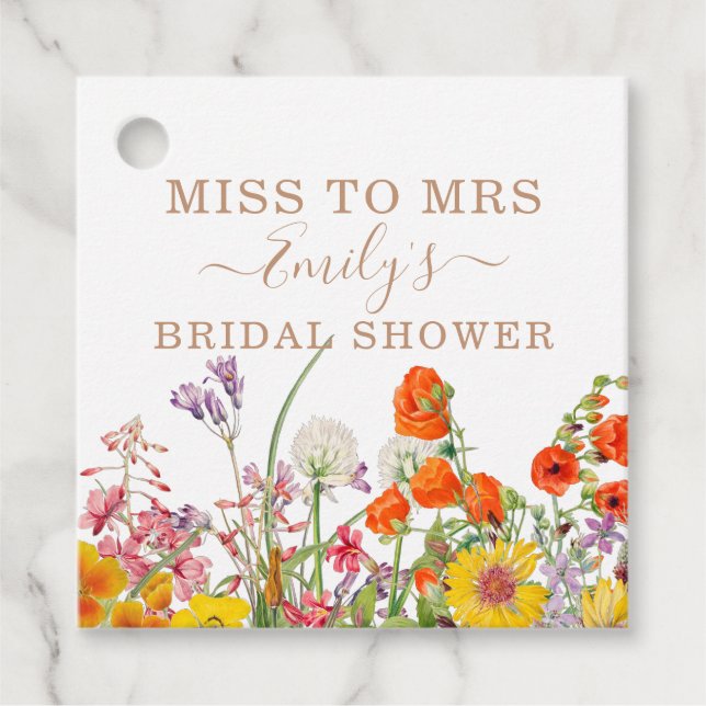 Farbenfrohe wilde Blume Country Floral Miss zu Fra Geschenkanhänger (Vorderseite)