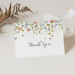 Farbenfrohe, wilde Blume Dankeskarte<br><div class="desc">Diese farbenfrohe wilde Blume gefaltet Hochzeit danke Ihnen Karte ist perfekt für eine rustikale Hochzeit. Das Design bietet handbemalte Aquarellfarbe schöne rosa, rot, blau, marinebasiert, gelb, lila und grün wilde Blume. Personalisieren Sie die Innenseite der Karte mit Ihren Namen, und eine Dankeschön-Nachricht. Oder, verlass den Dankeschön-Abschnitt leer und Hand schreiben...</div>