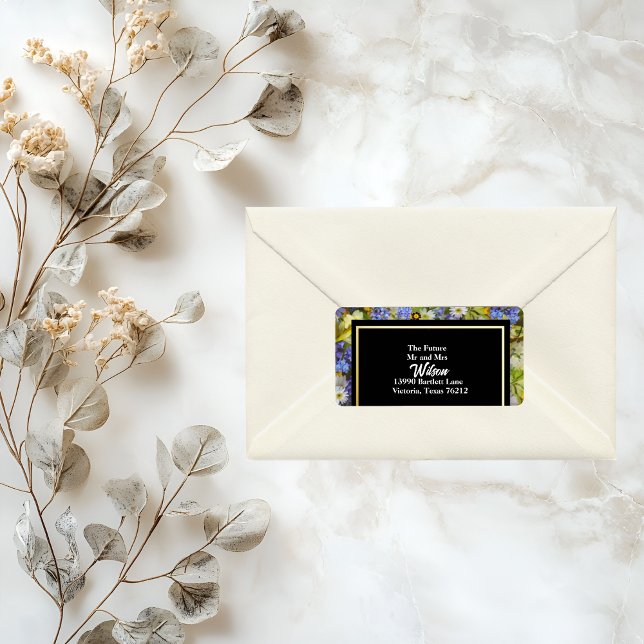 Farbenfrohe Wilde Blume Hochzeit Rücksendeadresse Adressaufkleber (Von Creator hochgeladen)