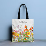Farbenfrohe Wilde Blume Hübsch Girl Personalisiert<br><div class="desc">Dieses elegante und stilvolle Design besticht durch hübsche,  farbenfrohe wilde Blume mit Ihrem personalisierten Namen auf weißem Leinenhintergrund.</div>