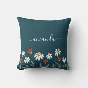 Farbenfrohe wilde Blume Kissen