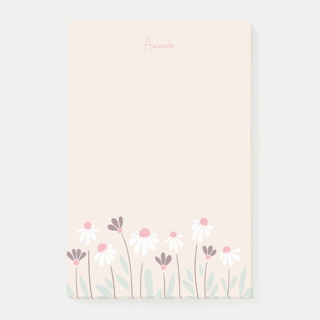 Farbenfrohe wilde Blume Post-it Klebezettel (Vorderseite)