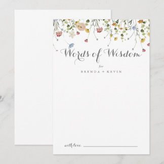 Farbenfrohe, wilde Hochzeiten, Worte der Weisheit Hinweiskarte
