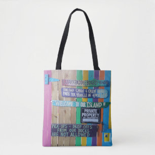 Farbenfrohe Willkommensinsel Zeichen Karibik