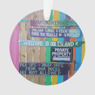 Farbenfrohe Willkommensinsel Zeichen Karibik Ornament