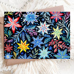 Farbenfrohe Winterblumenmuster Weihnachten<br><div class="desc">Diese lebendige Weihnachtskarte zeichnet sich durch eine atemberaubende Auswahl an farbenfrohen Blumenmustern aus, die Set vor einem reichen dunklen Hintergrund. Mit seinem Mix aus hellen, festlichen Farben und aufwändigen Blumendesigns bringt diese Karte eine künstlerische Touch in Ihre Urlaubsszenarien. Ideal, um Freunden und Familie fröhliche Wünsche zu senden, kombiniert es festlichen...</div>