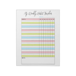 Farbenfrohe wöchentliche Habit Tracker Notepad Notizblock