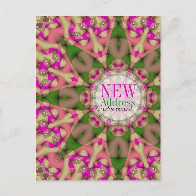 Farbenfrohe Wohnungen Neue Adresse Postkarte (Vorderseite)