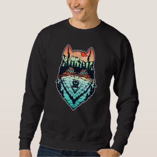 Farbenfrohe Wolf Head Trendy Cool Street Art Sweatshirt