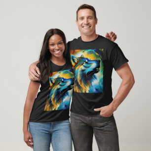 Farbenfrohe Wolf Howl T-Shirt