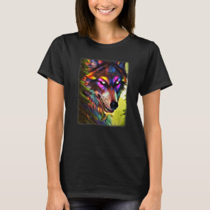 Farbenfrohe Wolfenkopfjäder mit Gesichtsfarbe 5 T-Shirt