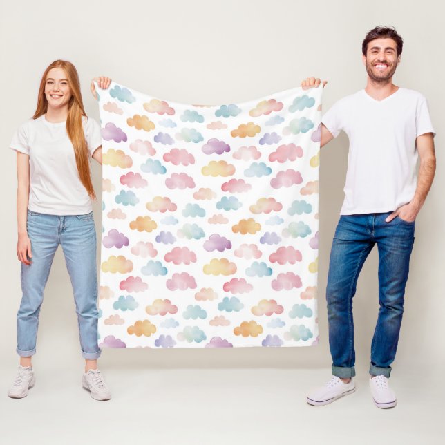 Farbenfrohe Wolken Babygeschenk Fleecedecke (Beispiel)