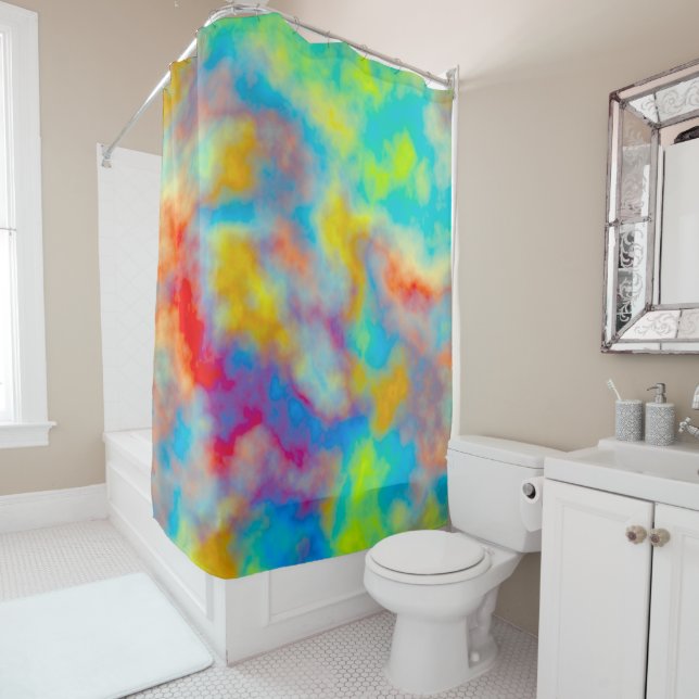 Farbenfrohe Wolken Duschvorhang (Beispiel)