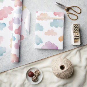 Farbenfrohe Wolken Geschenk Wrapping Paper Geschenkpapier