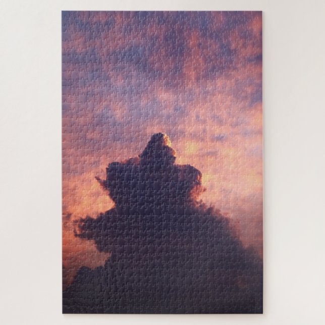 Farbenfrohe Wolken im Himmel bei Sonnenuntergang Puzzle (Vertikal)