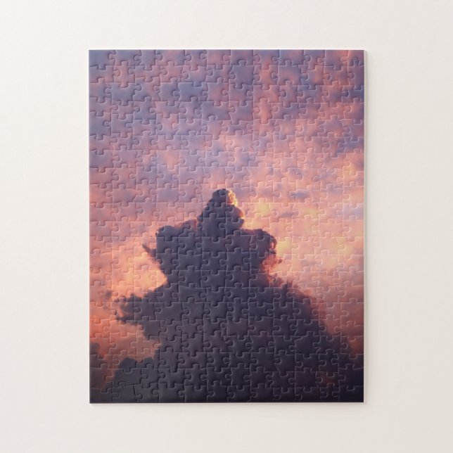 Farbenfrohe Wolken im Himmel bei Sonnenuntergang Puzzle (Vertikal)