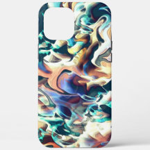 Farbenfrohe Wolken in Blau- und Brauntönen