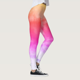 Farbenfrohe Wolken Rosa Lila-gelb-weiß Leggings