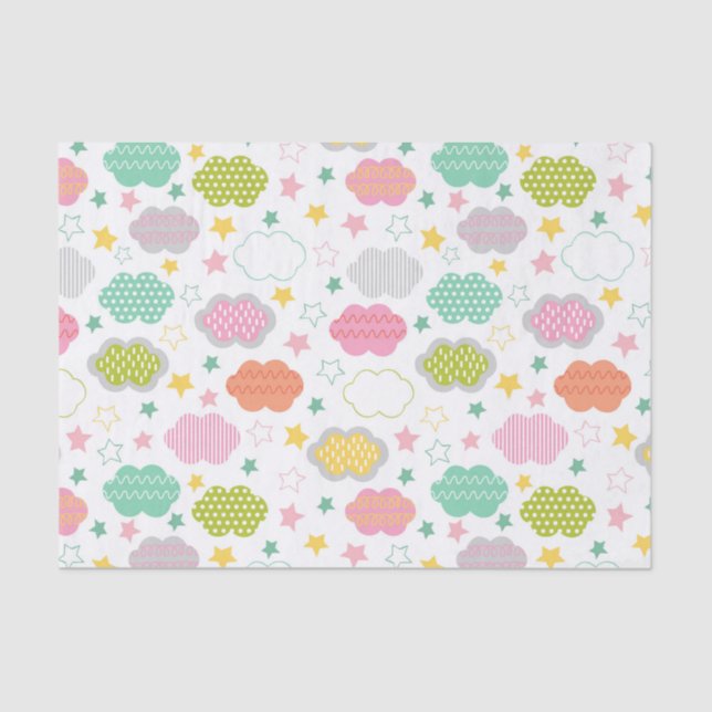 Farbenfrohe Wolken Seidenpapier (Vorderseite)