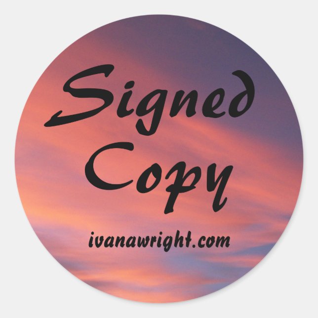 Farbenfrohe Wolken Sonnenaufgang Foto signiert Kop Runder Aufkleber (Vorderseite)