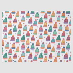 Farbenfrohe Wollmützen Winter Seidenpapier