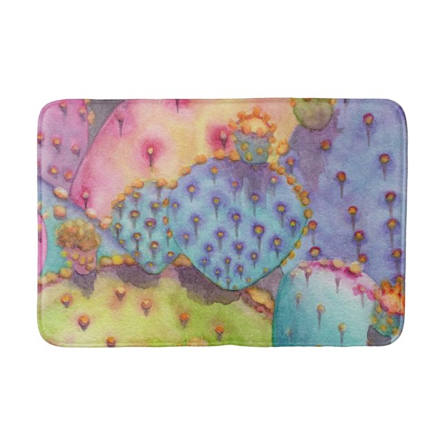 Farbenfrohe Wüstenkaktus Bath Mat 2 Größe Badematte (Vorderseite)