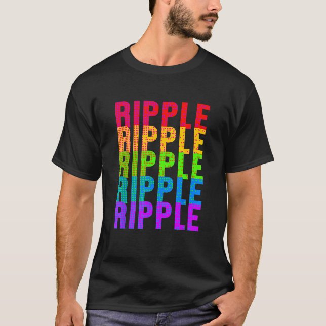 Farbenfrohe XRP-Kryptowährungsblockade T-Shirt (Vorderseite)