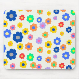 Farbenfrohe Y2K-Blume-Indie-Muster Mousepad