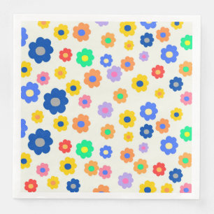 Farbenfrohe Y2K-Blume-Indie-Muster Serviette