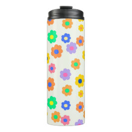 Farbenfrohe Y2K-Blume-Indie-Muster Thermosbecher