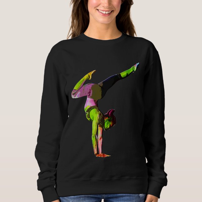 farbenfrohe Yoga-Frau Sweatshirt (Vorderseite)