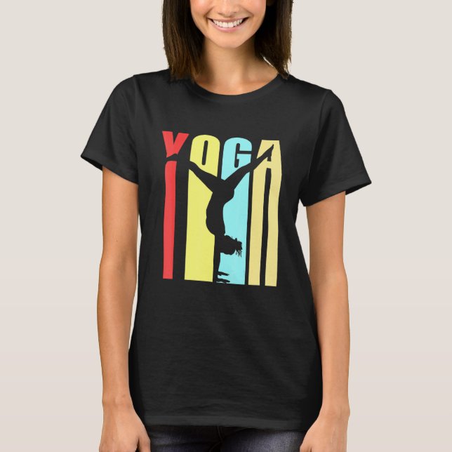Farbenfrohe Yoga Instructor Übungsstand Awesom T-Shirt (Vorderseite)