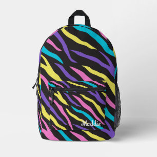 Farbenfrohe Zebra Muster Bedruckter Rucksack